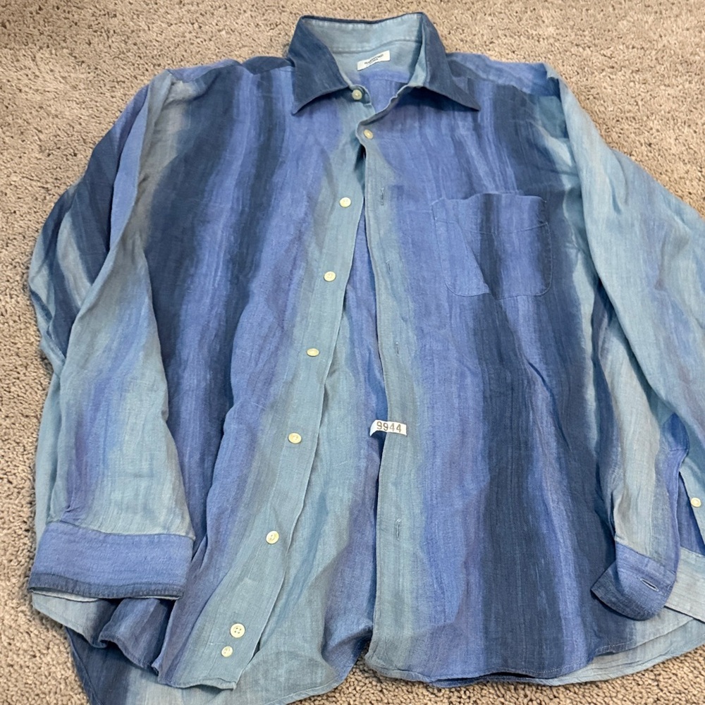 Hartford Light Blue Linen Shirt